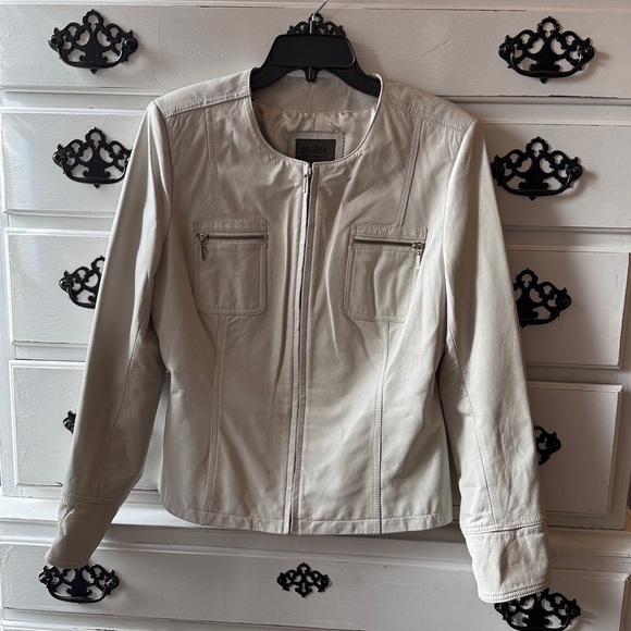 JohnPaulRichard Off-White Leather Jacket - Picture 1 of 7